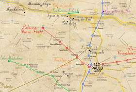 carte de São Paulo au Brésil