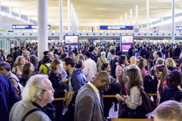 queue à l'aéroport pour Rio